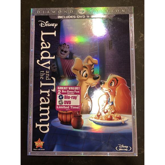 Lady and the Tramp (Blu-ray/DVD, 2012, Diamond Edition) BRAND NEW SEALED - Picture 1 of 2